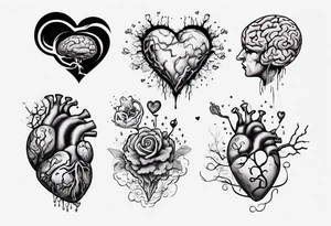 Heart and brain floating away tattoo idea