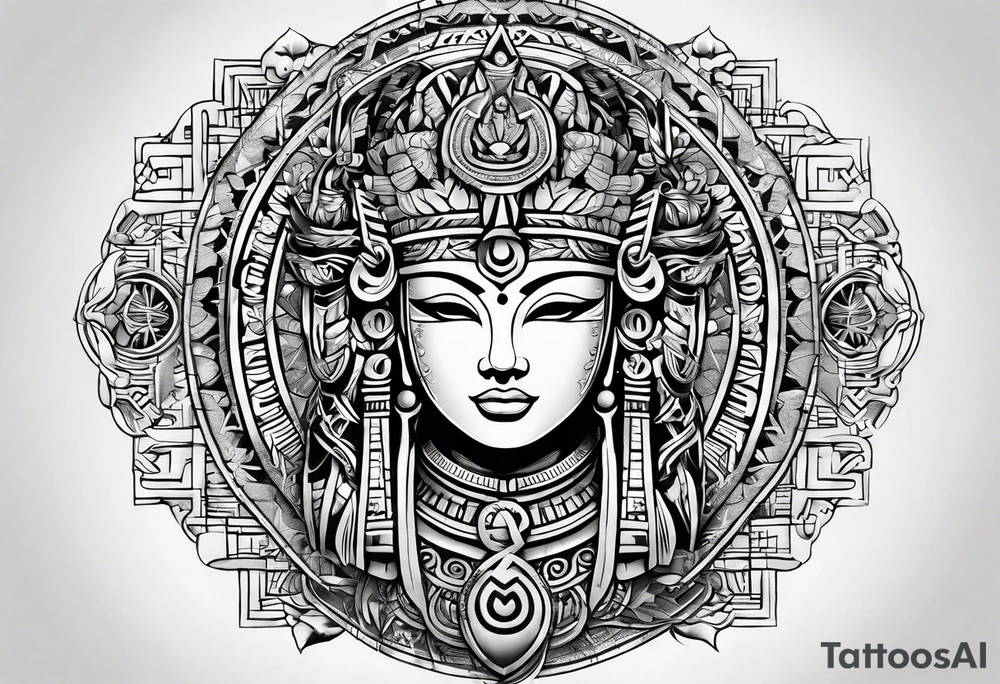 Full sleeve hieroglyph tattoo idea