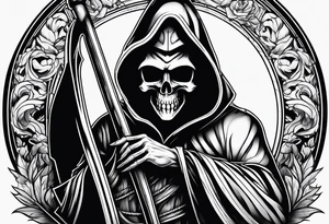grim reaper pinup tattoo idea