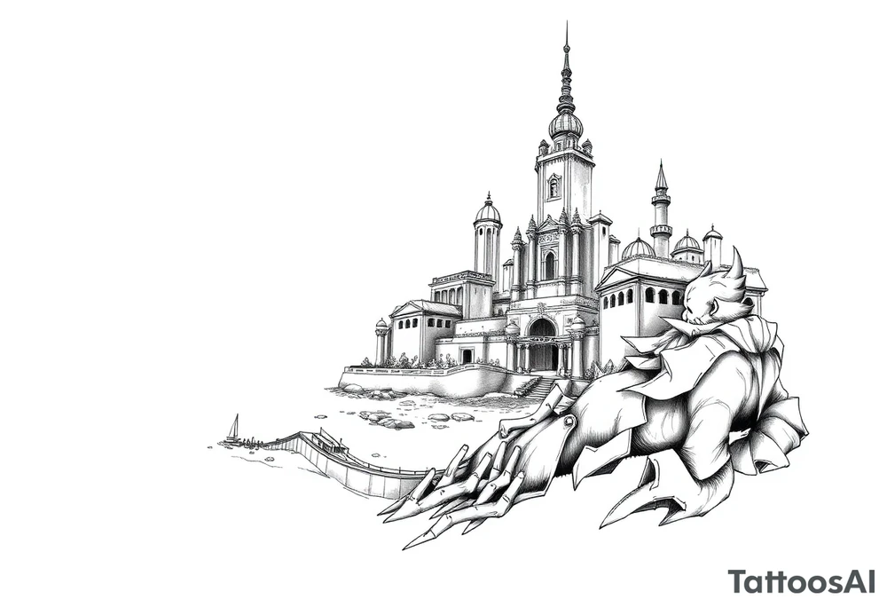 city of 
atlantis tattoo idea
