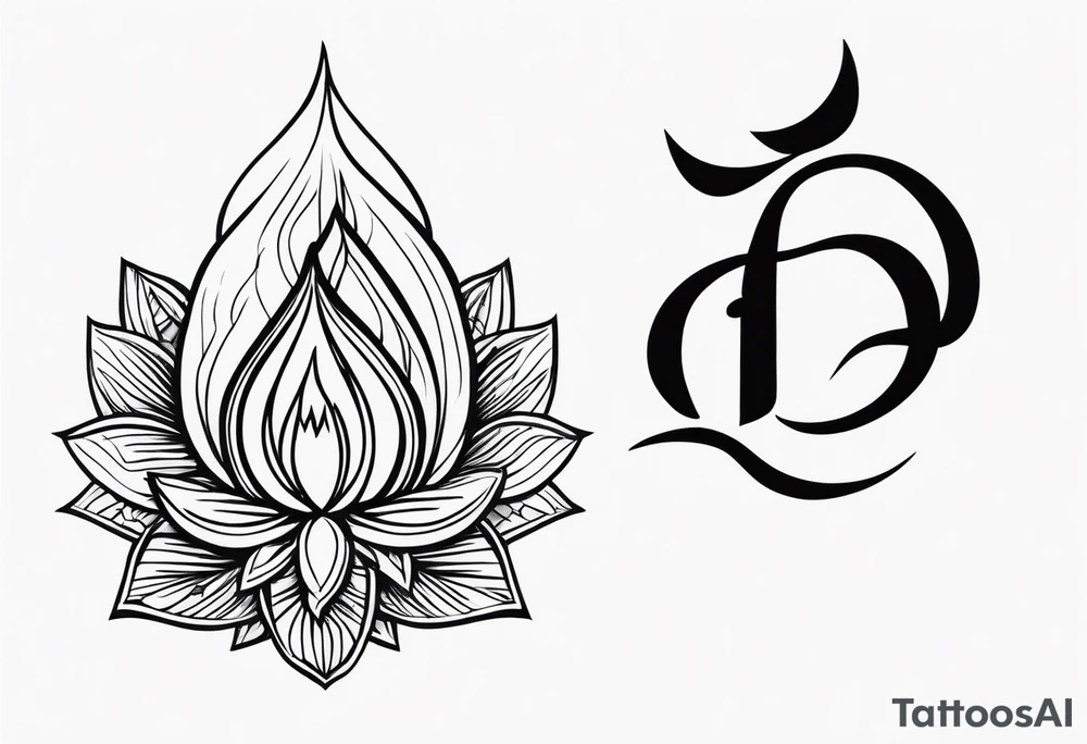 coração com fogo tattoo idea