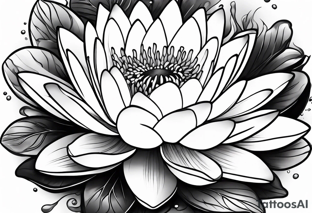 Water lily bouquet tattoo idea