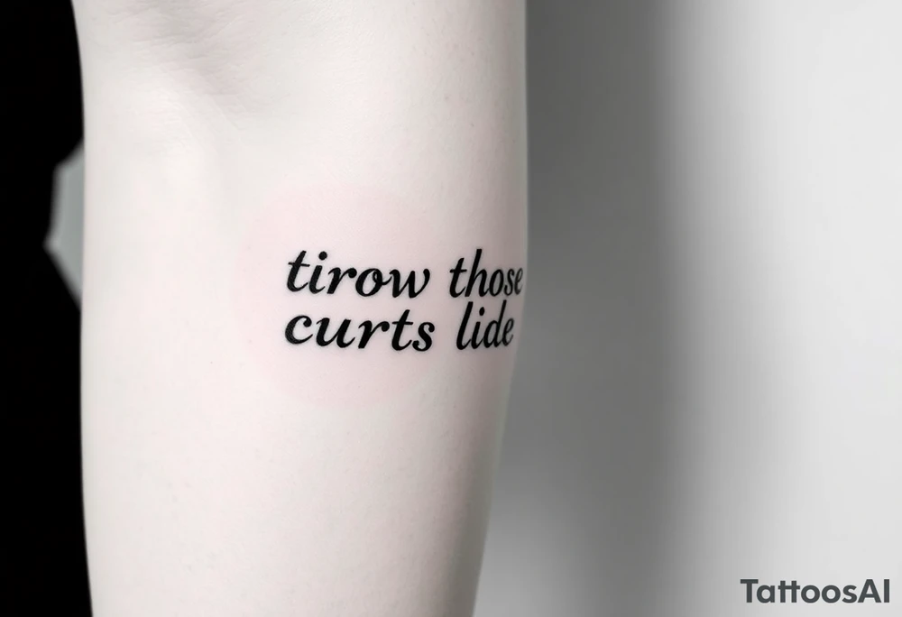 A highly detailed small tattoo to symbolise the lyric ‘throw those curtains wide’ from the song one day like this by elbow tattoo idea