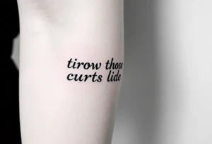 A highly detailed small tattoo to symbolise the lyric ‘throw those curtains wide’ from the song one day like this by elbow tattoo idea