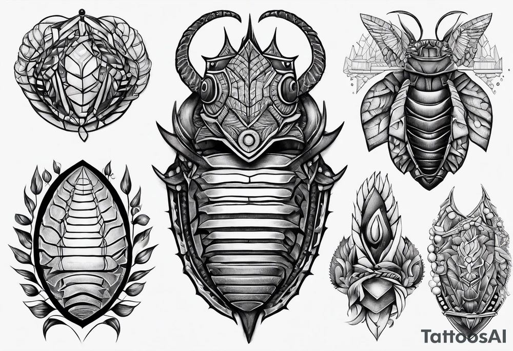 Geometric trilobite tattoo idea