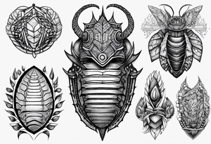 Geometric trilobite tattoo idea