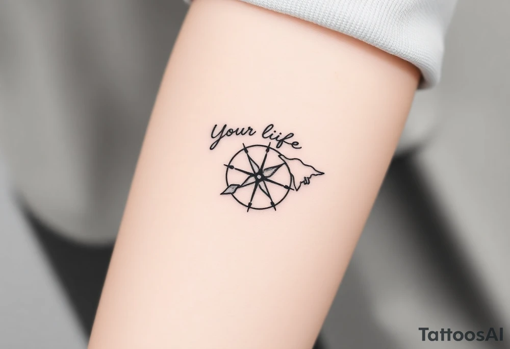 Your life is a map with no compass tattoo idea