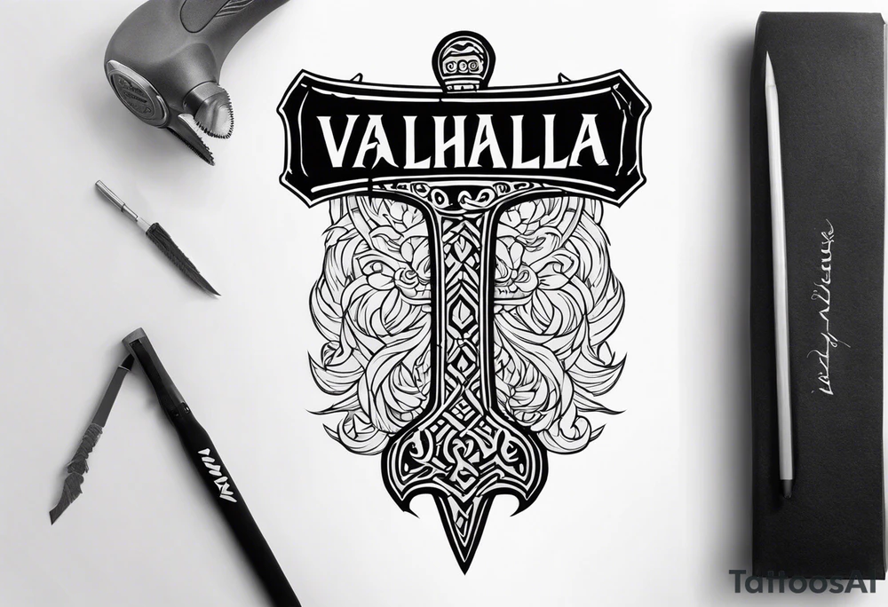 Valhalla axe tattoo idea