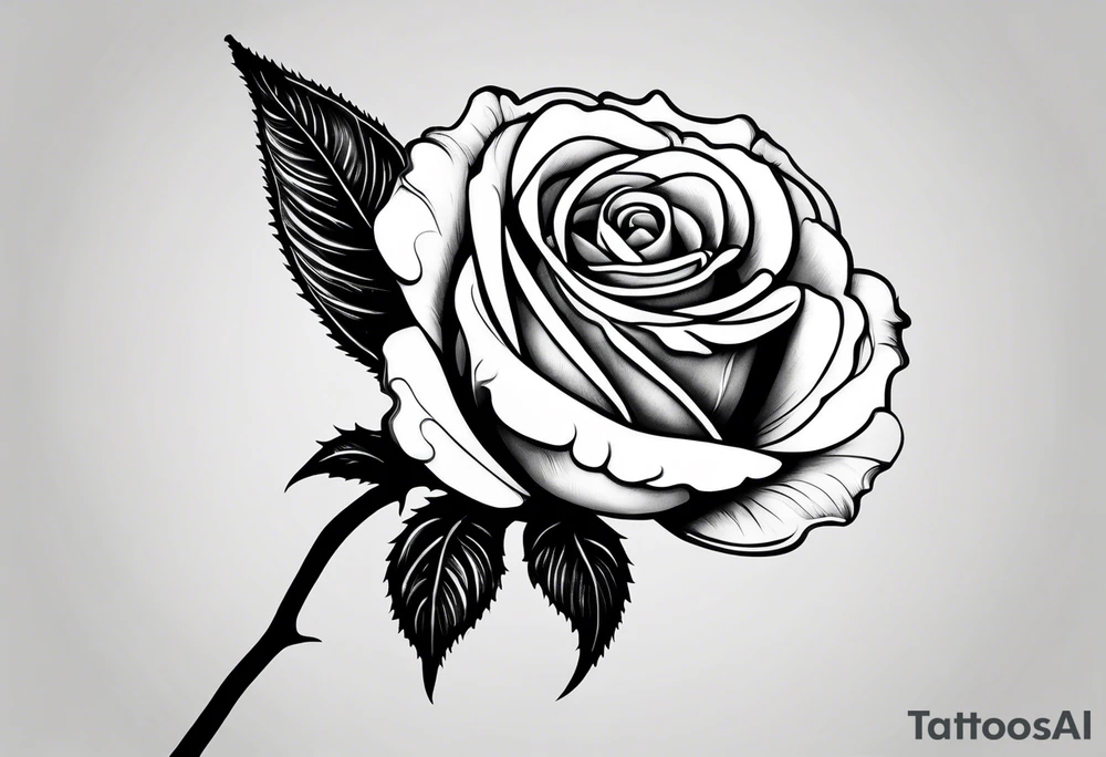 a human hand holding on to a single, long stem rose stem tattoo idea