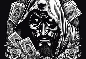 Ghostface holding fliers tattoo idea