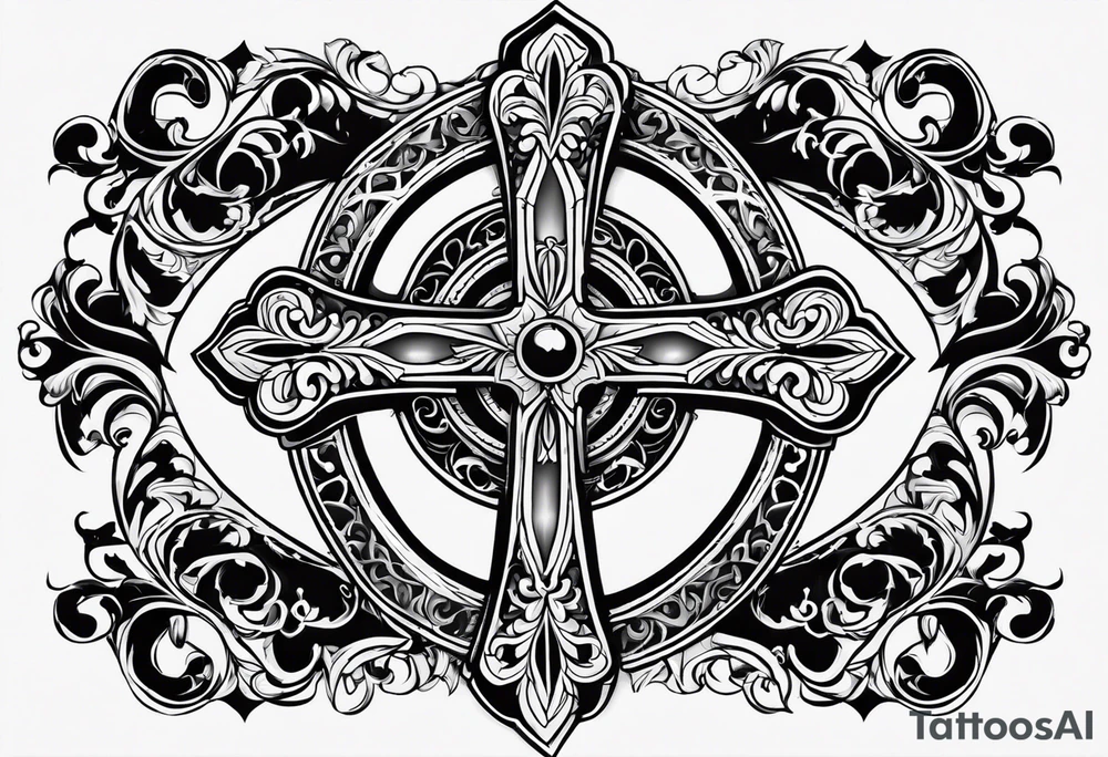 Gothic cross tattoo idea