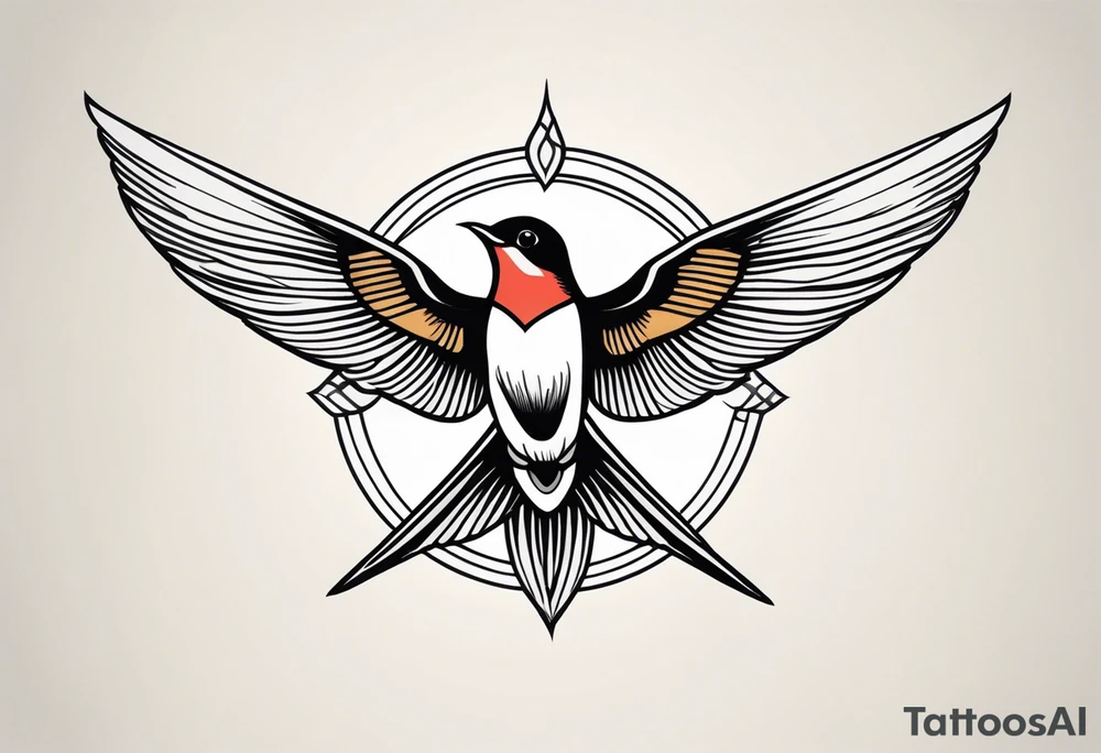 Traditional swallow tattoo idea