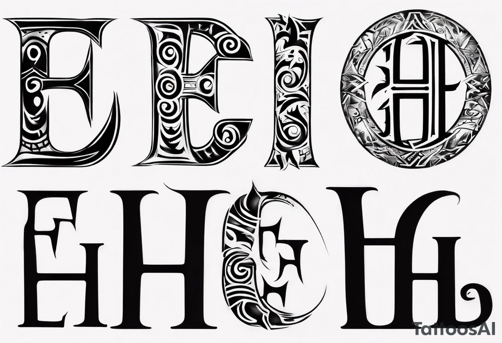 combine the letters E and H tattoo idea