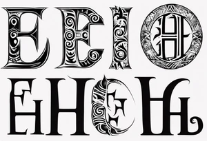 combine the letters E and H tattoo idea