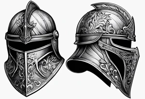 knight helmet tattoo idea