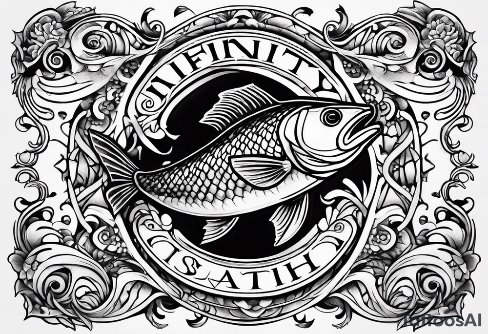 A infinity sign with a musky fish tattoo idea