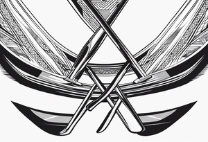 Pair of Skis, black and white, classic design tattoo idea