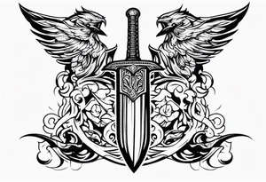 Valhalla sword  fire tattoo idea