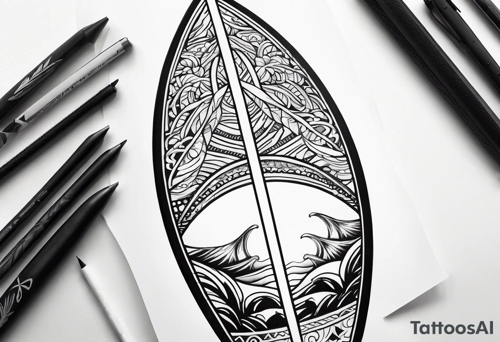 Surfboard silhouette tattoo idea