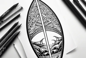 Surfboard silhouette tattoo idea