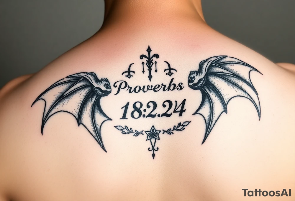 proverbs 18:24 surrounded by bats tattoo idea