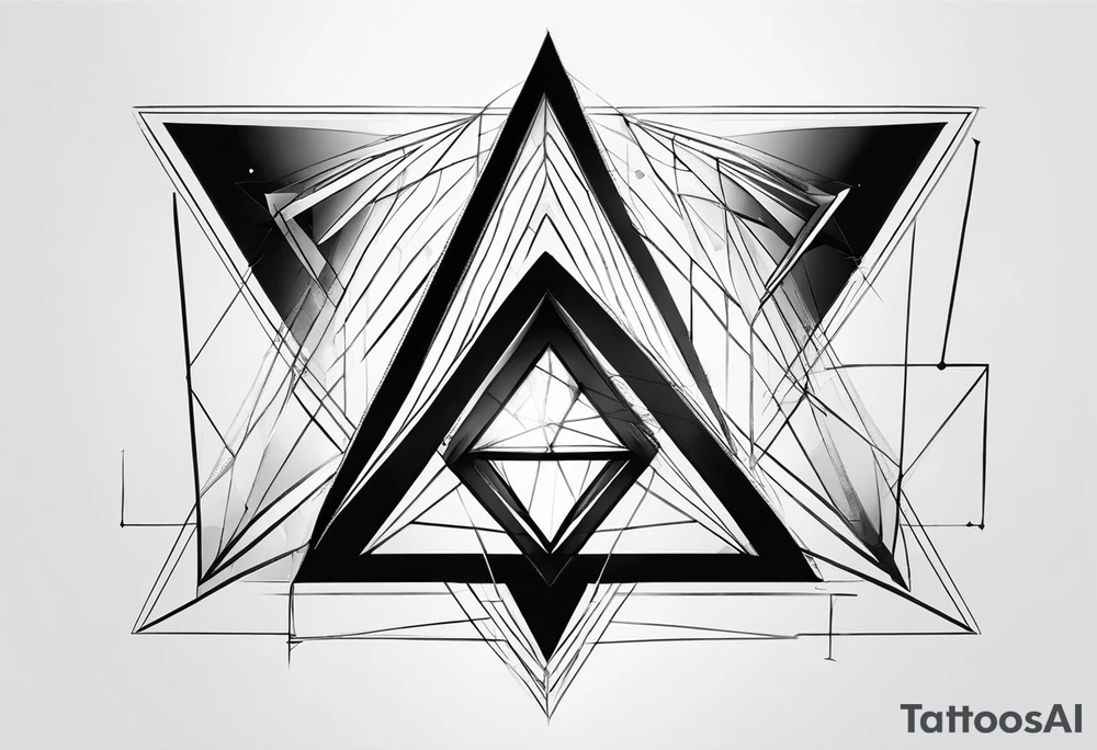 Fractal auto similar triangles centered and mirror left and right tattoo idea
