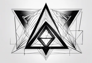 Fractal auto similar triangles centered and mirror left and right tattoo idea