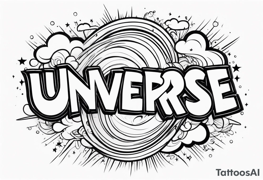 The word Universe tattoo idea