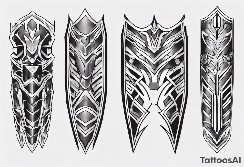 Leg armor tattoo idea