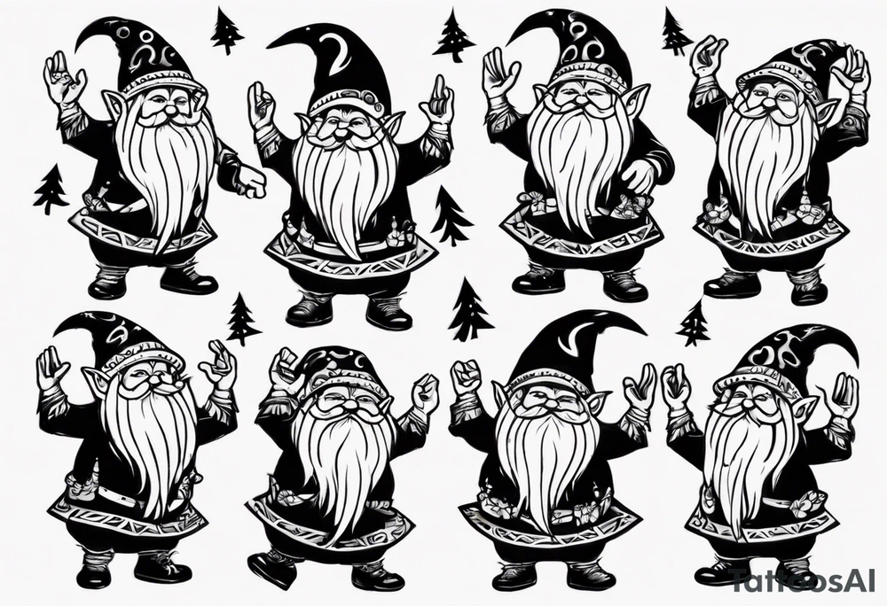 gnomes dancing in the forrest tattoo idea
