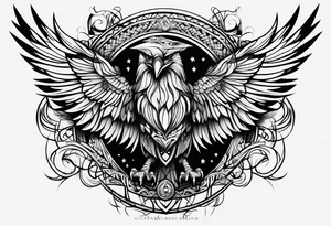 Raven wolf tattoo idea