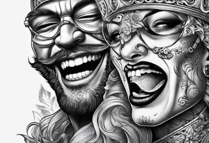 laugh now cry later tattoo idea