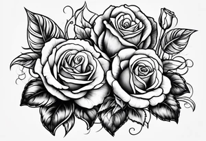 two violets and a rose tattoo idea