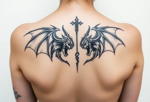 A battle between good and evil tattoo idea