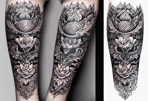 LEG sleeve complete tattoo idea