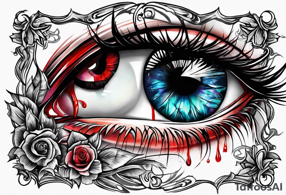 Bleeding Alucard eye tattoo tattoo idea