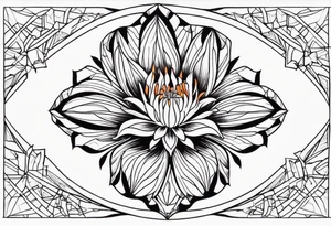 Geometric Fire Lily tattoo idea