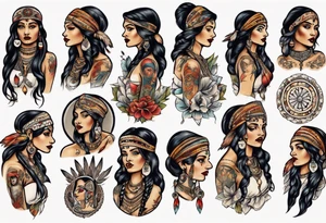 Indian girl tattoo idea