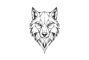 Geometric wolfface tattoo idea
