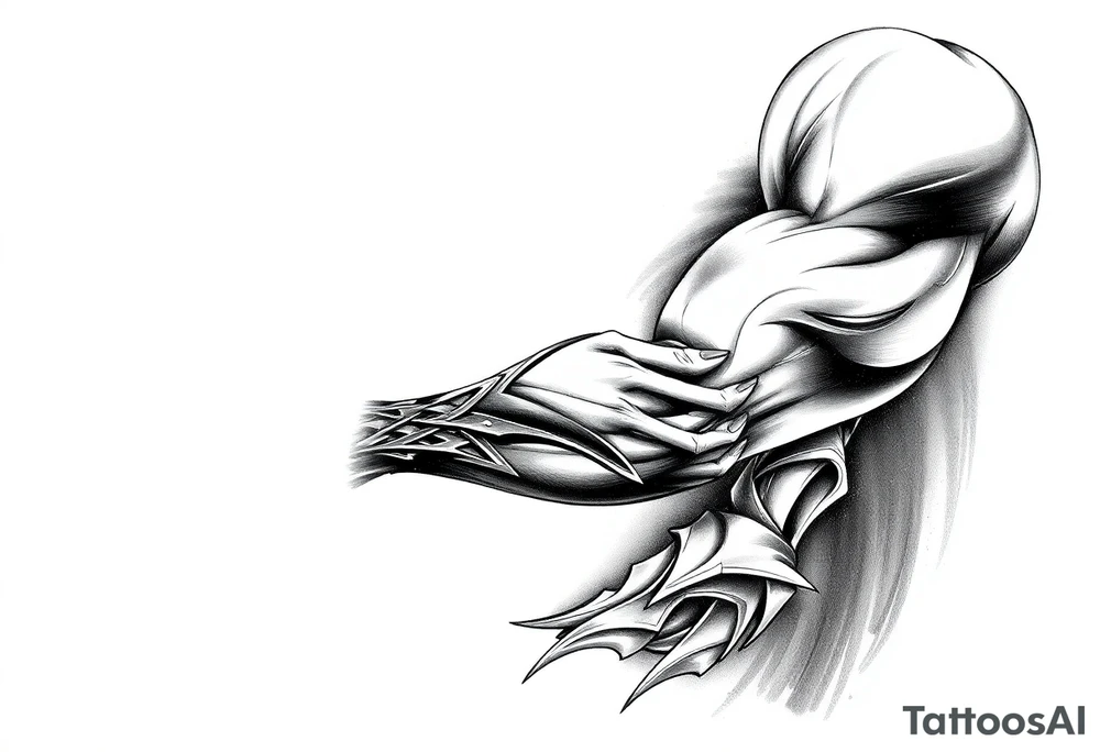 Goth and heavy metal arm 
sleeve tattoo idea