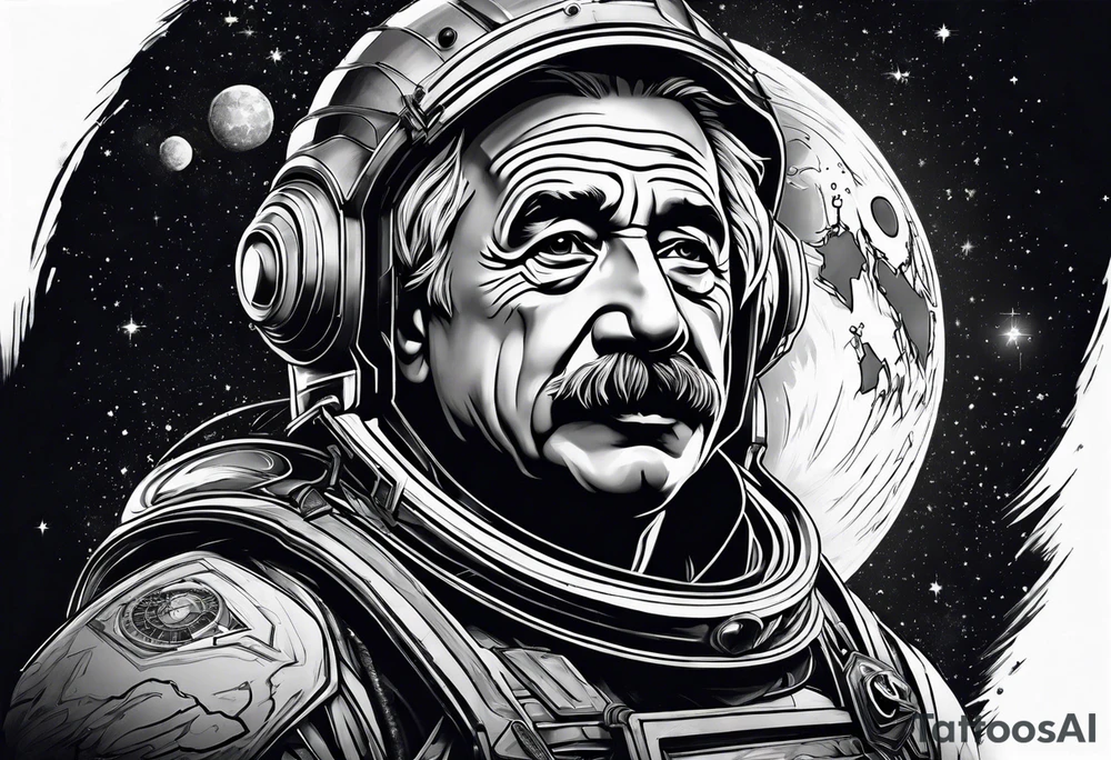 Spartan, outer space, Einstein, physics, writing, sleeve tattoo tattoo idea Spartan, outer space, Einstein, physics, writing, sleeve tattoo tattoo idea
