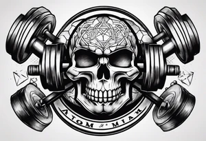 Gym with name ATOM tattoo idea