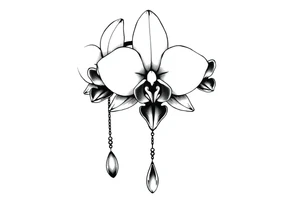 Chain drop flower orchid tattoo idea