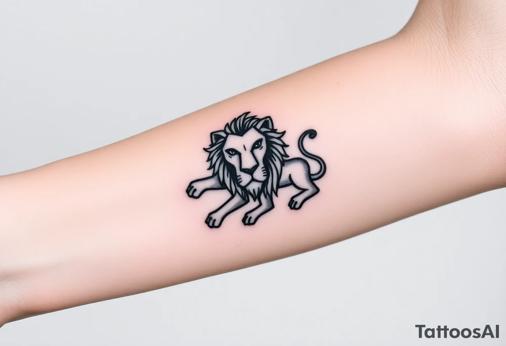 Fancy style "leo"  birth
 sign lion tattoo idea