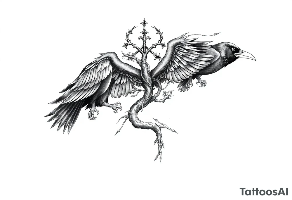 time, yggdrasil, ravens tattoo idea