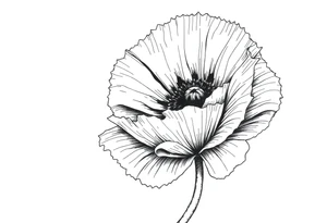 Violetten poppy tried together tattoo idea