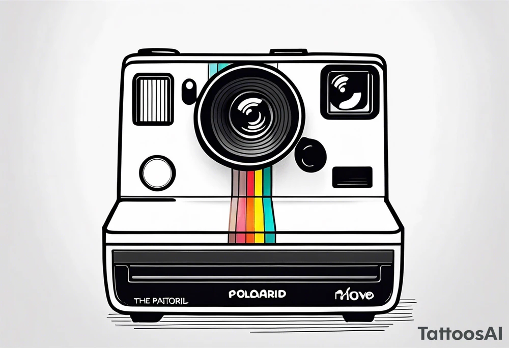 the outline of a polaroid-picture tattoo idea