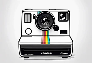 the outline of a polaroid-picture tattoo idea