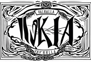 Valhalla sword  fire chains family tattoo idea