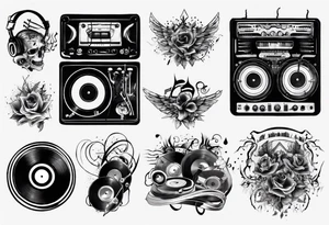 sound music vinyl DJ tattoo idea